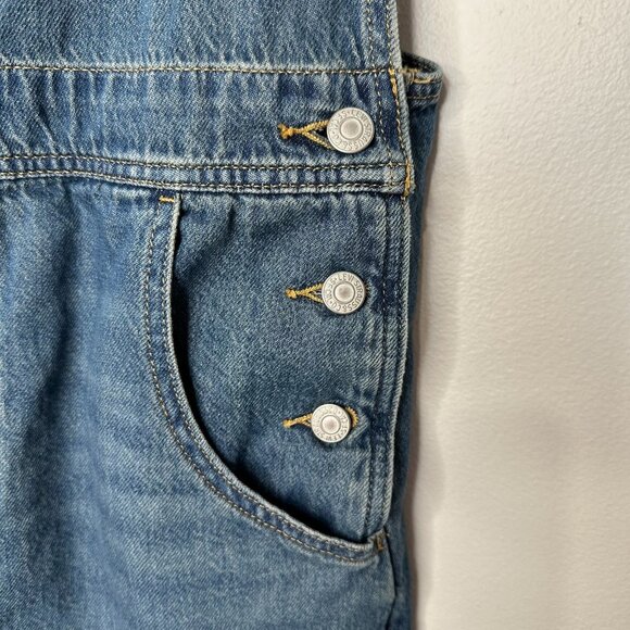 Levi's Vintage Style Denim Shortalls Overalls Size Large - Picture 3 of 14